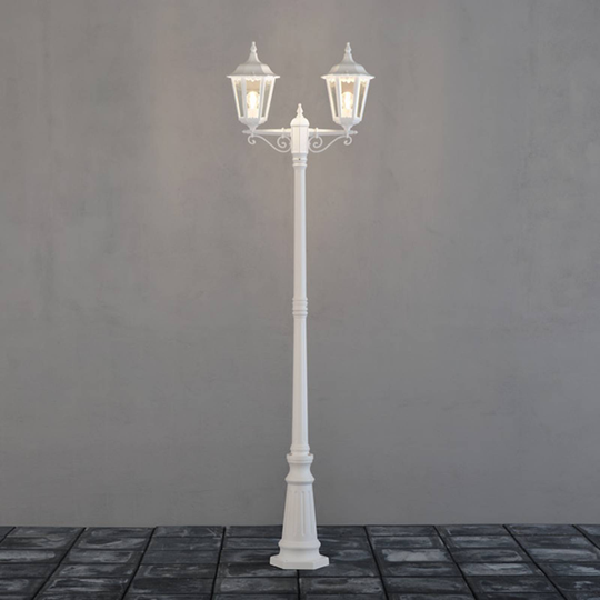 Lyktstolpe Firenze, 2 lampor, vit