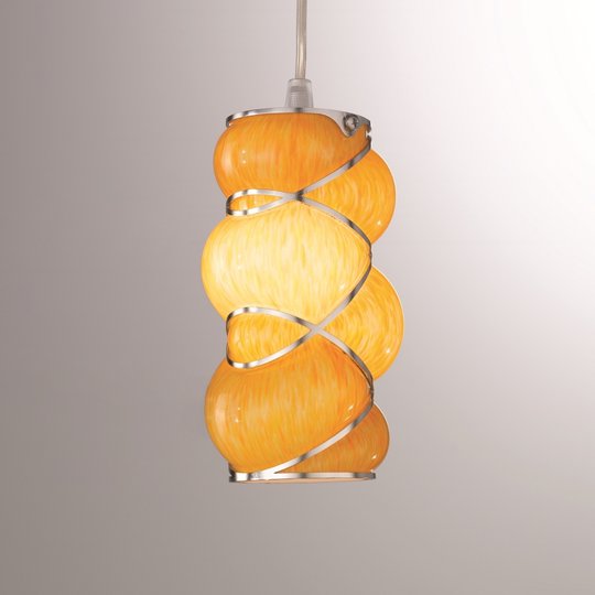 Orange, elegant hänglampa Orione