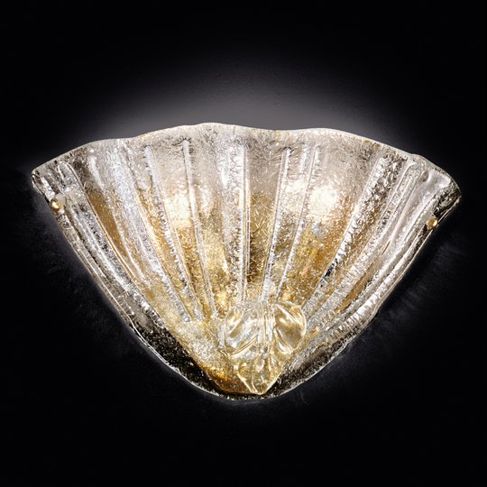 Förgylld glasvägglampa Alba i 24 karat