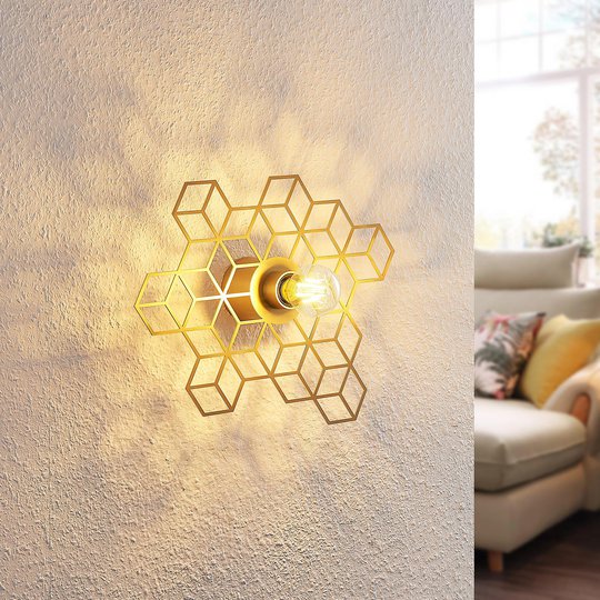 Lucande Alexaru vägglampa, bikaka, guld