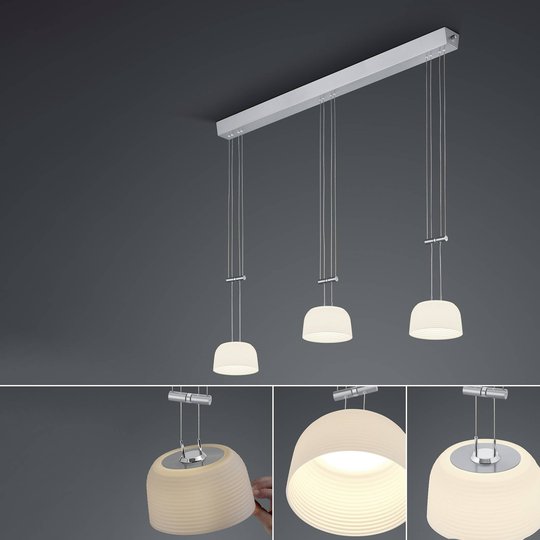 BANKAMP Nelia ZigBee 3 lampor lång dimbar nickel