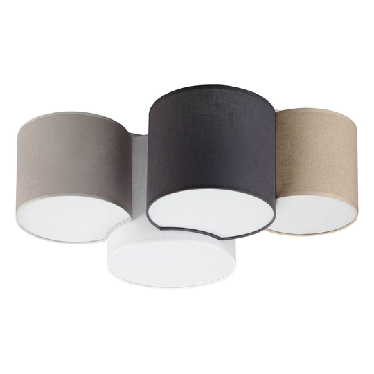 Taklampa Mona Colour, 4 lampor vit/brun/grå
