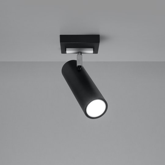Takspotlight Spoty, svart, 1 lampa