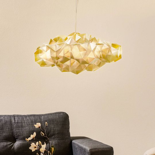 Slamp Drusa – designhänglampa, krämfärgad