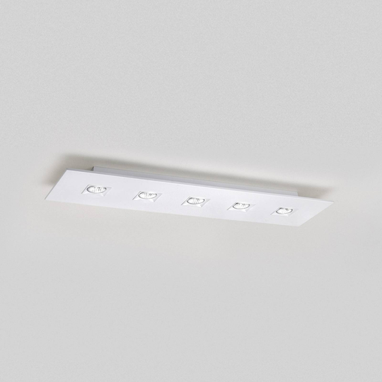 5-lågig plafondlampa Polifemo vit