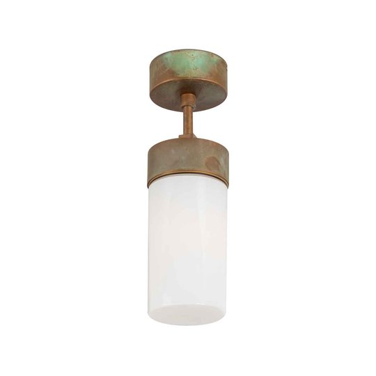 Taklampa Silindar 3357, mässing antik/opal