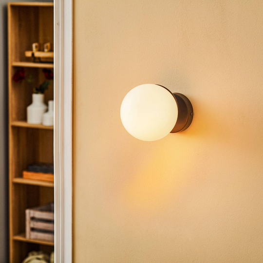 Vägglampa Sfera 1 lampa glas/svart
