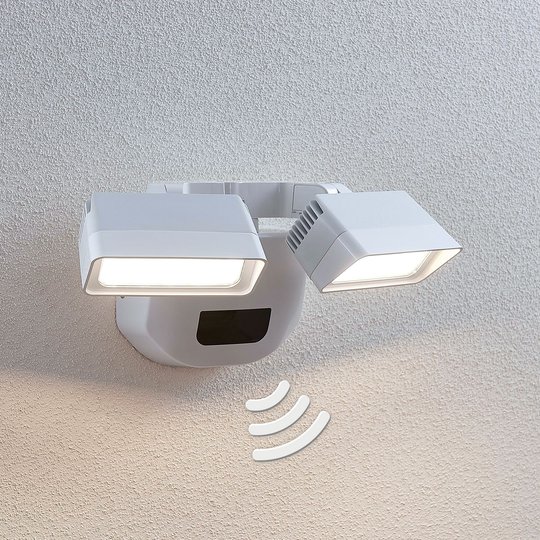 LED-utomhusvägglykta Nikoleta, sensor, 2 ljusk.
