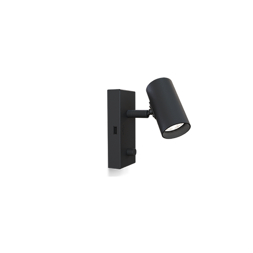 Tyson Vägglampa USB (vänster) (Svart)