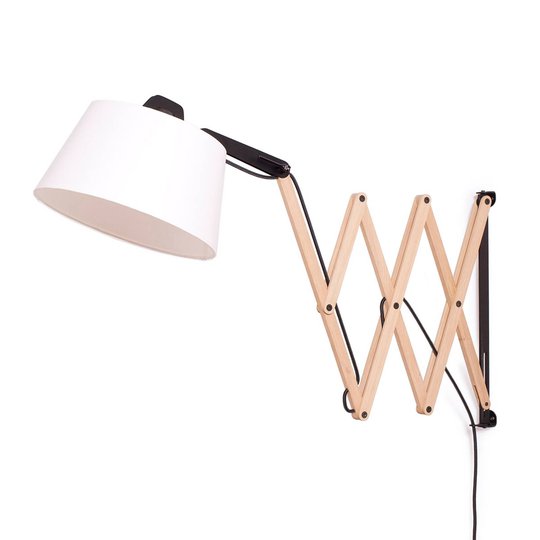 Vägglampa Edward med saxarm, elfenben