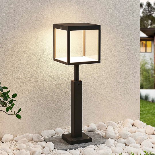 LED-väglampa Cube, grafitgrå, IP54, 60 cm