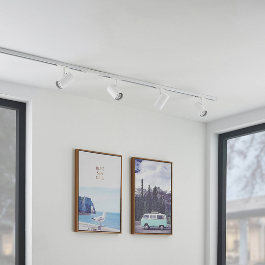 Lindby Ties 1-fas skensystem, 4 lampor, vit