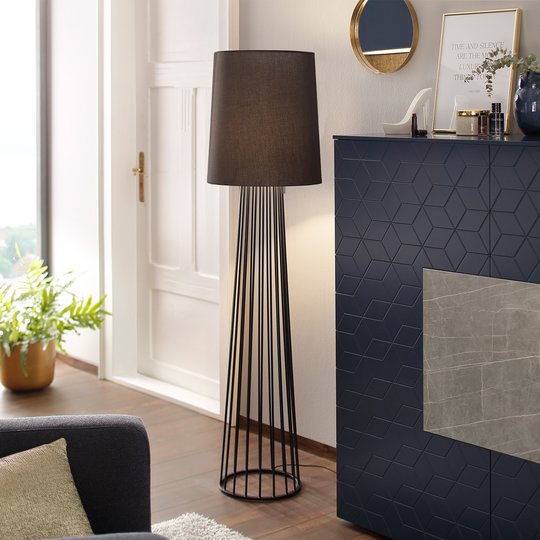 Villeroy & Boch Milano svart textilgolvlampa
