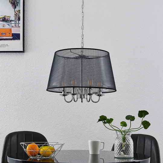 Lindby Talisha organza pendellampa, svart