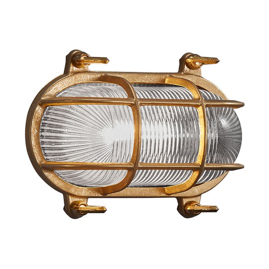 Utomhusvägglampa Helford, mässing