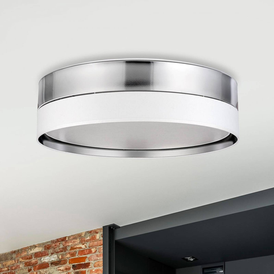 Taklampa Hilton, vit/silver, Ø 60 cm