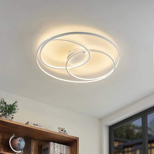 Lindby Kateryna LED-taklampa vit Ø 80 cm