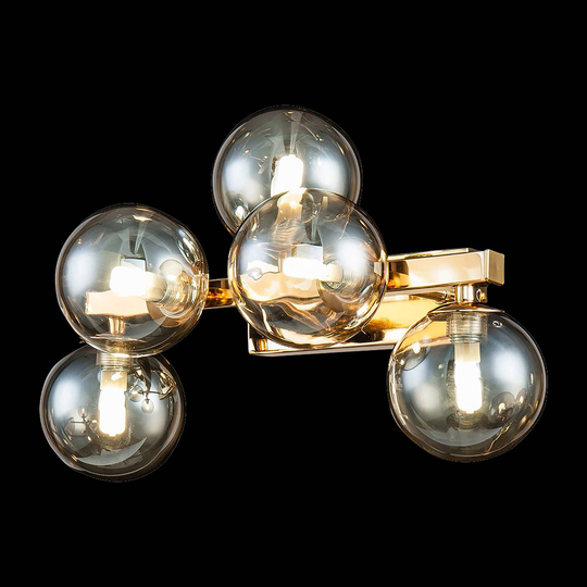 Maytoni Dallas vägglampa med 5 glaskulor, guld