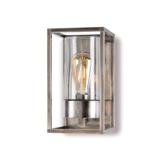 Utomhusvägglampa Cubic³ 3365, nickel antik/klar