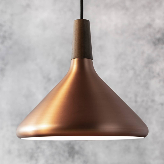Hänglampa Nori av metall, kopparfärg, Ø 27 cm