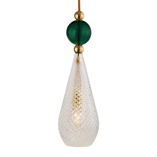 EBB & FLOW Smykke L guld crystal check grön boll