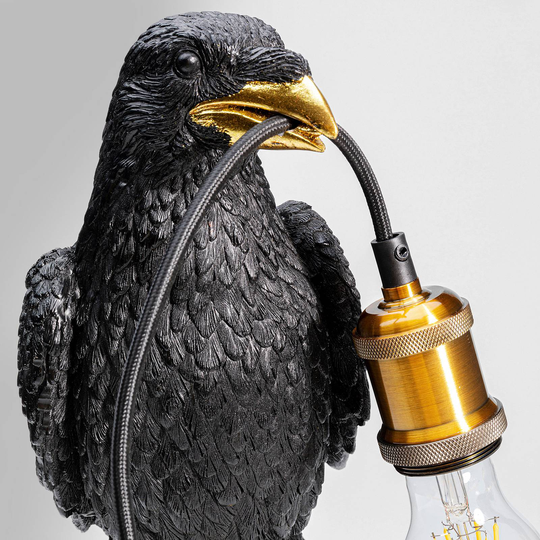 KARE Animal Sitting Crow bordslampa i svart