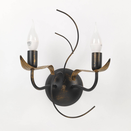 Vägglampa Bugia, brons antik, 2 lampor