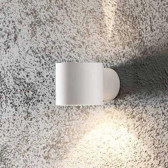 Utomhusvägglampa Modena Round, rund, vit