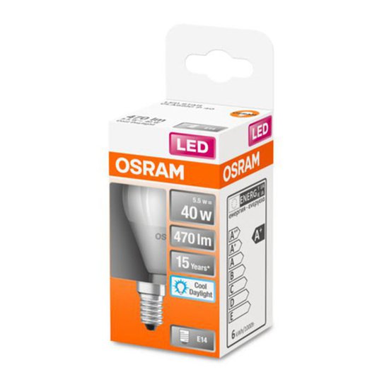 OSRAM Classic P LED-lampa E14 5,5 W 6 500 K matt