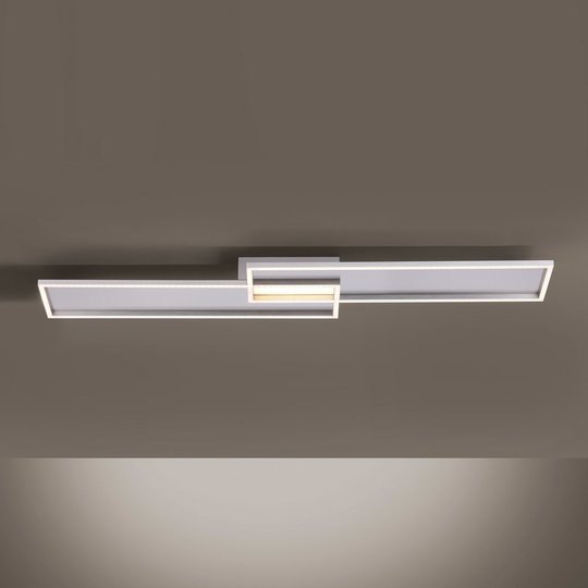LED-taklampa Amara, två rektanglar, silver