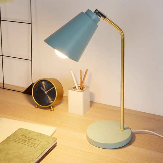 Pauleen True Charm bordslampa i ljusblå/guld