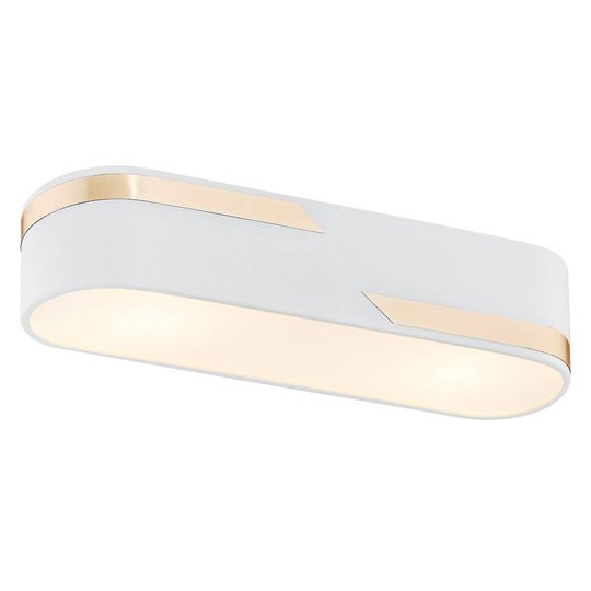 Taklampa Tilden, 50 cm, vit/guld