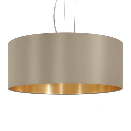 Pendellampa Maserlo rund, mullvadsgrå/guld