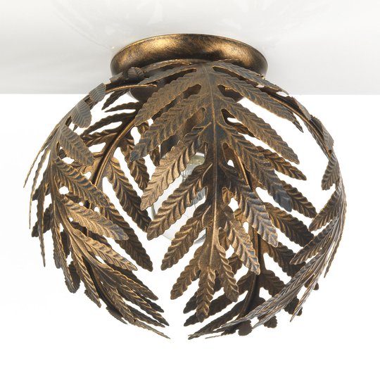 Taklampa Felce som ormbunke i brons, Ø 27 cm