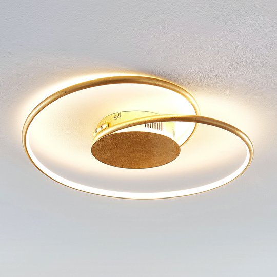 Lindby Joline LED-taklampa, guld, 45 cm