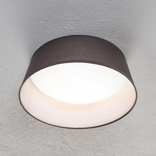 LED-taklampa Ponts med grå textilskärm