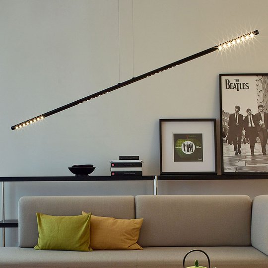 TECNOLUMEN LUM L hänglampa, 135 cm, svart