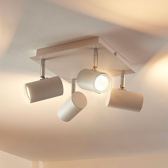 Kvadratisk LED-taklampa Iluk, fyra ljuskällor