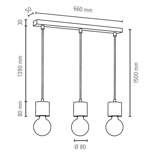 Envolight Terra hänglampa tall mörk kantig