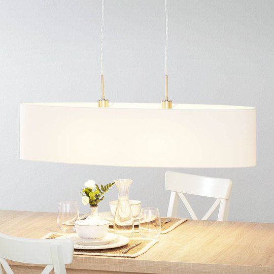 Lucande Patrik textilhänglampa 100 cm creme