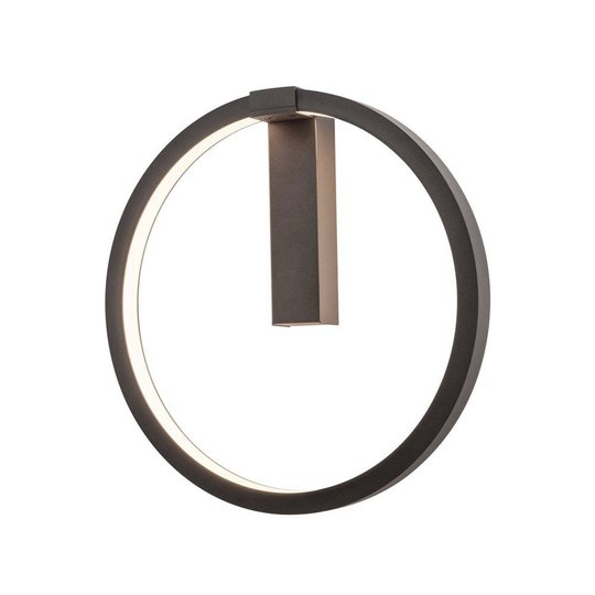 SLV One LED-vägglampa, DALI, svart, Ø 40 cm