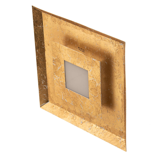 LED-vägglampa Window, 32 x 32 cm, guld