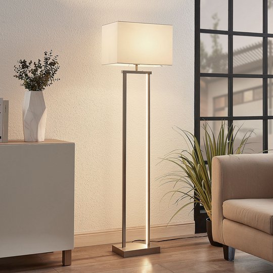 Golvlampa Sigurd med tygskärm