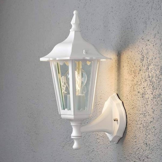 Utomhusvägglampa Firenze, stående, 36cm, vit