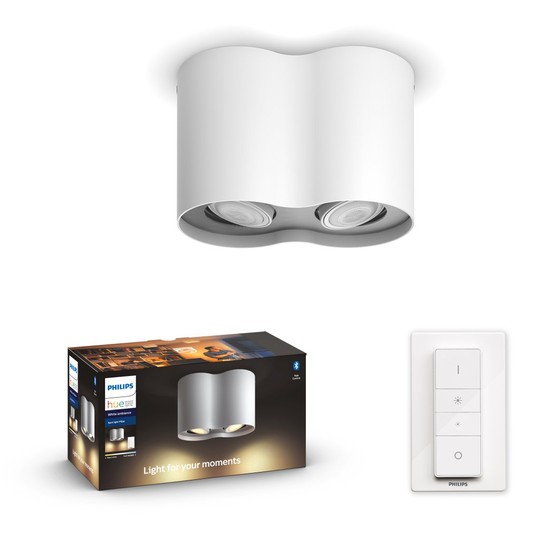 Hue Pillar dubbel spot (Vit)