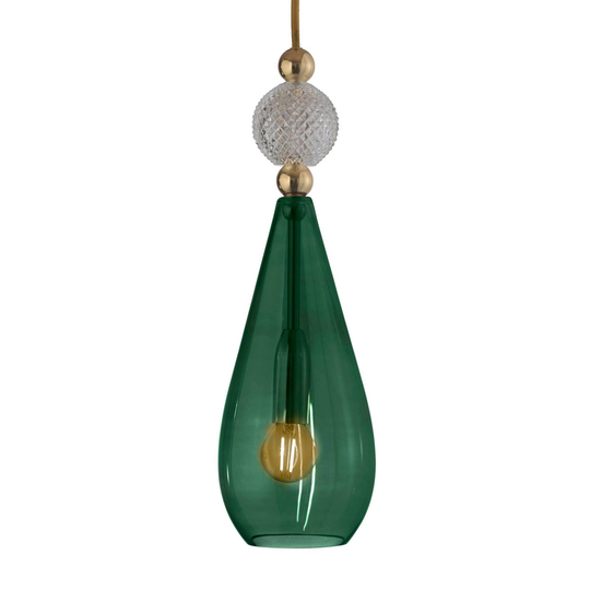 EBB & FLOW Smykke M guld crystal check ball grön