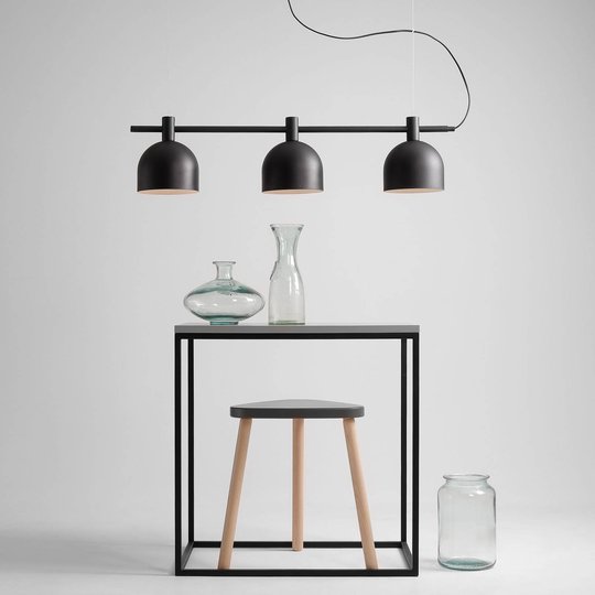 Taklampa 976, 3 lampor, svart