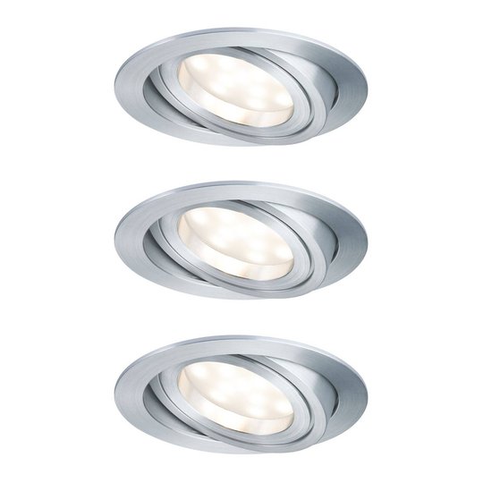 Paulmann LED-spotlight Coin 3x7W dim-/svängbar alu