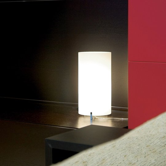 Prandina CPL Smal T1 bordslampa krom, glas opal