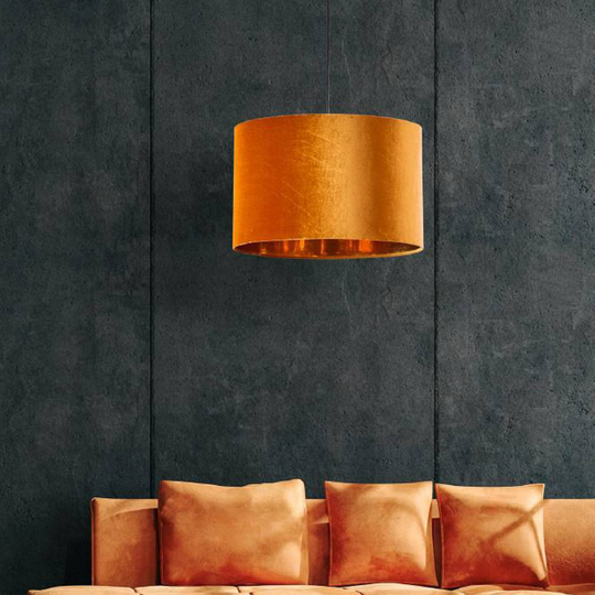 Pendellampa Tercino skärm orange Ø 50 cm